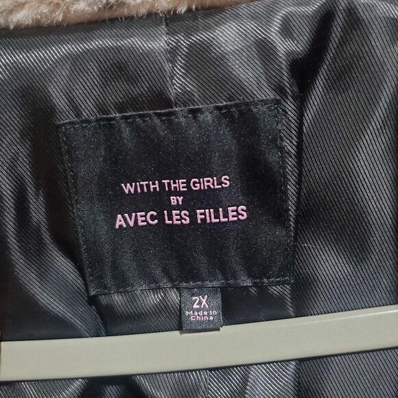 With the Girls x Avec Les Filles Leopard Print Faux Fur Coat Plus Size 2X - Picture 2 of 12